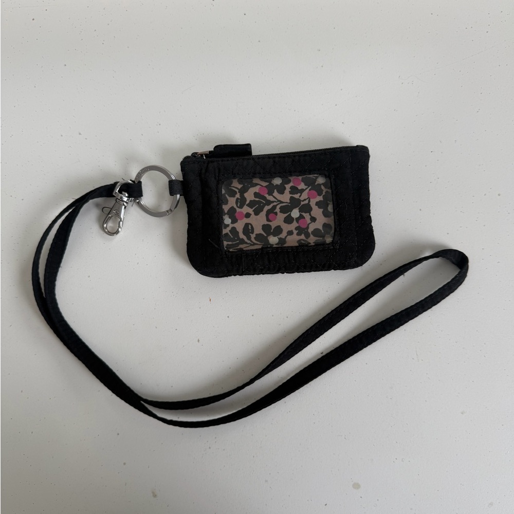 Vera Bradley Black Floral Wristlet